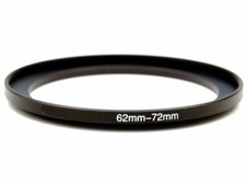 62-72mm Metal Step Up Ring Lens Adapter 62 male to 72 female thread - UK STOCK