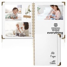 Scrapbook 80 Pages Scrapbook Supplies 8 x 8 In Scrapbook Album Suitable for A...