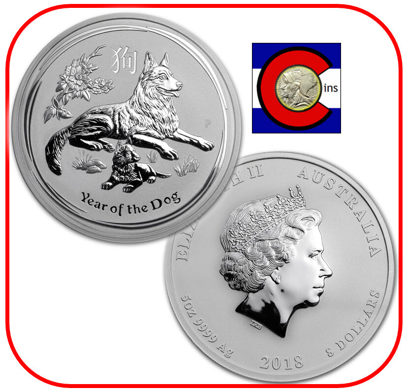 Australian LUNAR 銀貨　year of the dog 2018 2018 Year of the Dog 1oz Silver Proof Coin