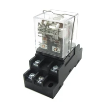 High Power Relay 30A Coil 12VDC 24VDC 220VAC DPDT 2 NO 2 NC 8 Pins + Base Socket