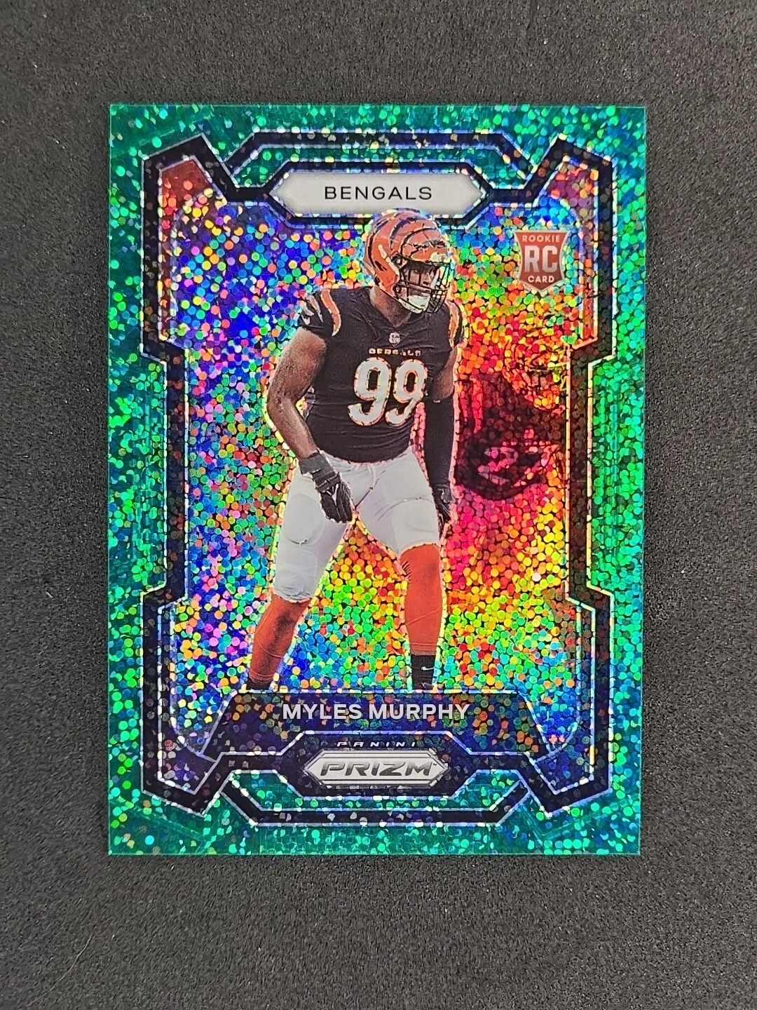 2023 Panini Prizm NFL #320 Myles Murphy RC Rookie Green Sparkle 5/8 Bengals