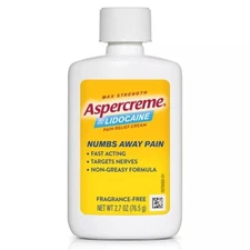 Aspercreme with Lidocaine Maximum Strength Pain Relieving Cream Odor Free 2.7 Oz
