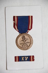 ORIGINAL NEBRASKA NATIONAL GUARD FAITHFUL SERVICE MEDAL AND 15 YEAR RIBBON BAR