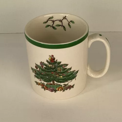 SPODE Christmas Tree Coffee Mug - MADE in ENGLAND - S3324 A2 - 3 1/4" Tall