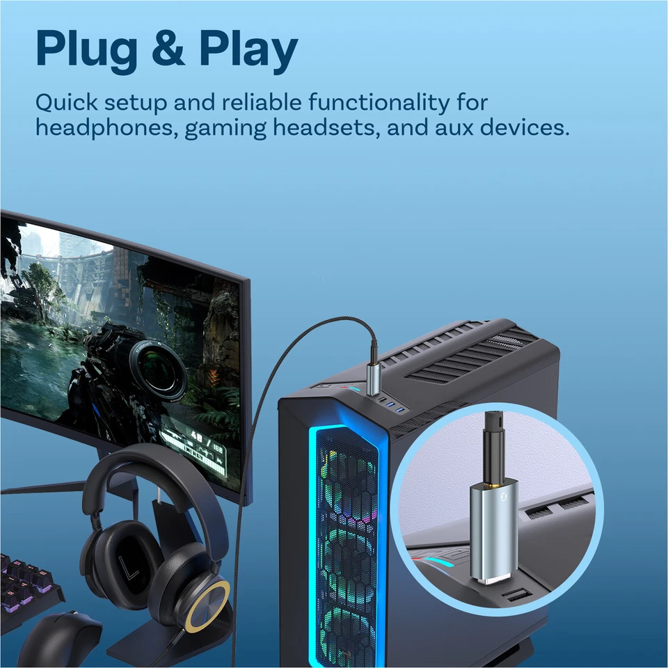 USB auf 3,5mm Aux Stereo Adapter 2stk– USB auf 3,5mm Aux Audio Konverter Adapter - Bild 4 von 4