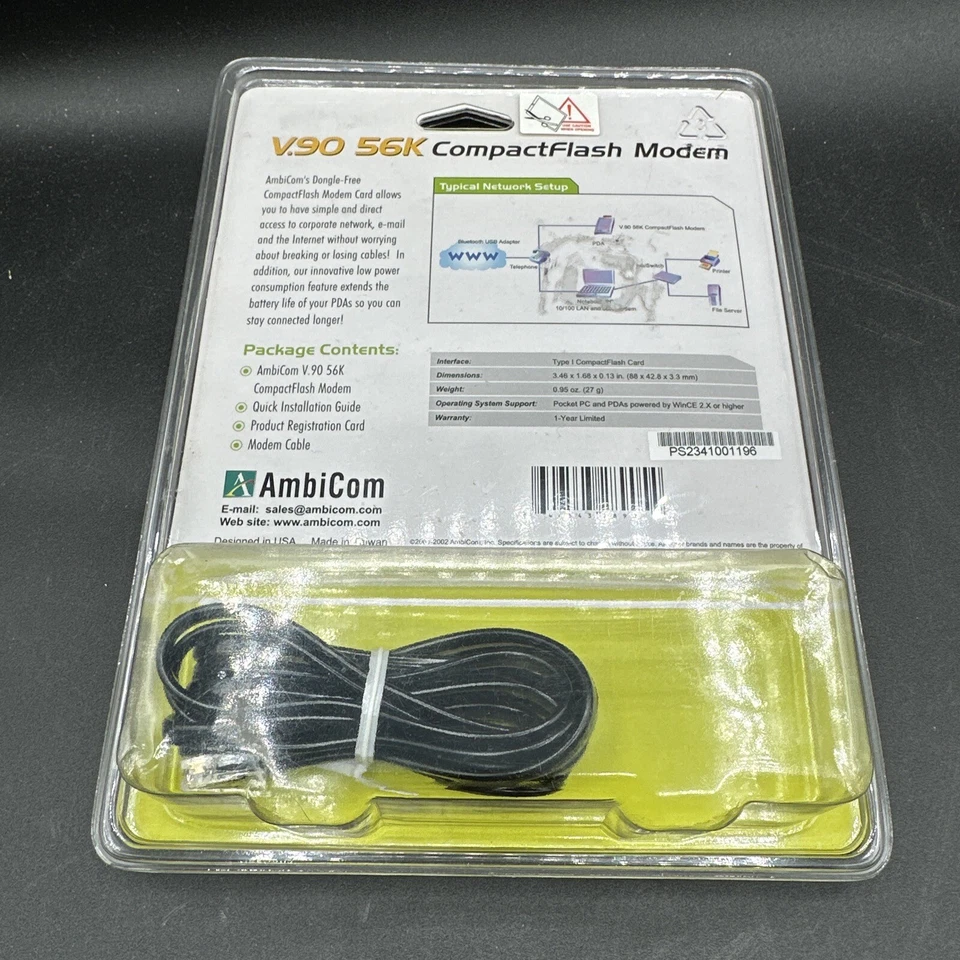 AmbiCom CF56M-EZ (CF56MEZ) 56 Kbps Modem - Image 2 of 3