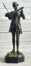 Vintage Musician Statue: Mozart Violinist Bronze Sculpture by Cesaro Artwork