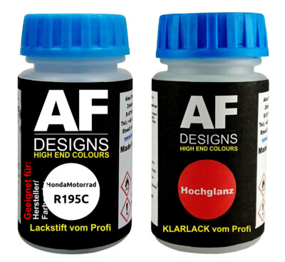 Lackstift Set für HondaMotorrad R195C Candy Blazing Red + Klarlack je 50ml Motor