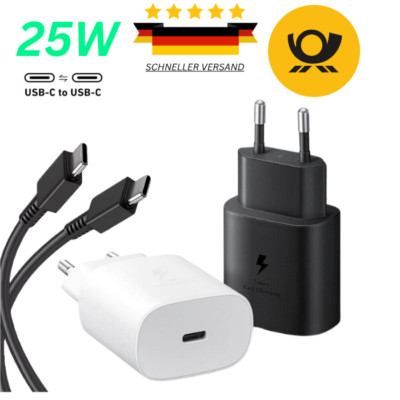 25W Samsung Schnellladegerät USB-C Netzteil Ladekabel Adapter Stecker Typ C DHL