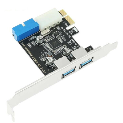 Dual Ports PCI-E to USB 3.0 HUB PCI 19pin Express Expansion Header Card Adapter