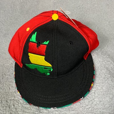 Flow Society Authentic Lacrosse Gear Lax Rasta Eagle Snapback Hat Multicolor