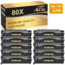 10 Pack High Yield Toner for HP CF280X 80X LaserJet Pro 400 M425dn M401dn P2035