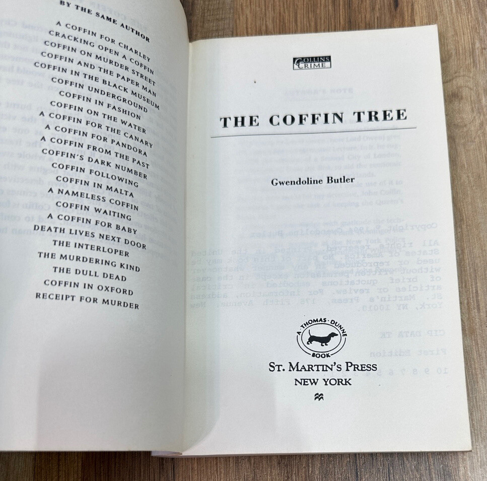 The Coffin Tree by Gwendoline Butler Advanced Uncorrected Proof Paperback