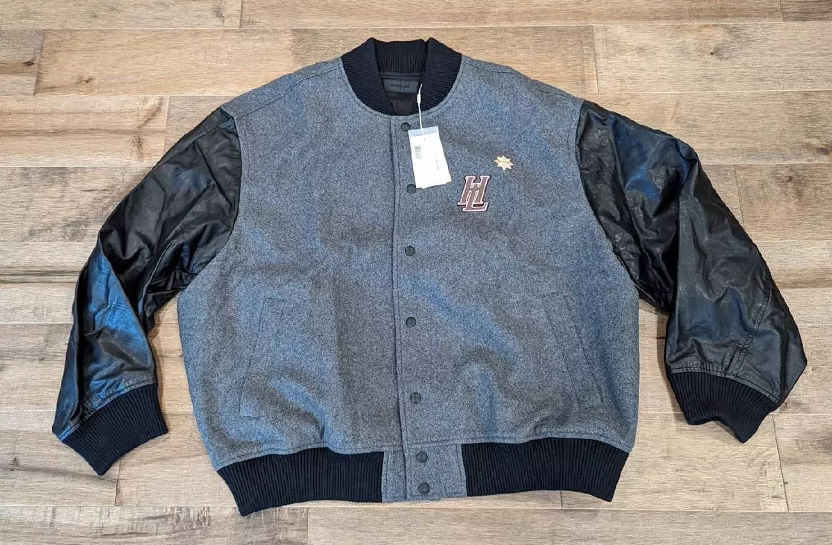 995 Mens HELMUT LANG Wool Varsity Jacket Gray 2XL