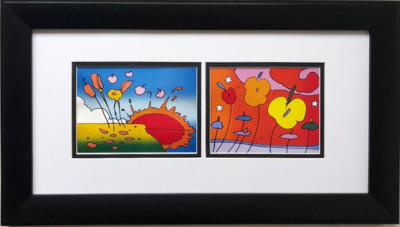 Peter Max ''Sunrise & Night Flowers'' Newly CUSTOM FRAMED Print Art POP