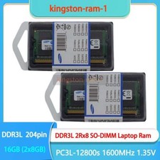 SAMSUNG DDR3-1600 MHz 16 GB 2 x 8GB PC3L-12800 Laptop Memory SO-DIMM DDR3L 16G