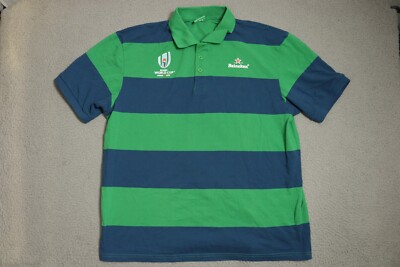 日本代表 Rugby ポロシャツ ブルー Rugby World Cup Polo Shirt Japan 2019 Men's 2XL Stripped Blue