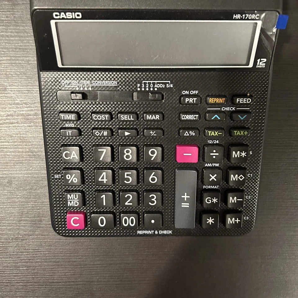 CASIO HR-170RC 12 Digit Printing Desktop Calculator - Image 3 of 4