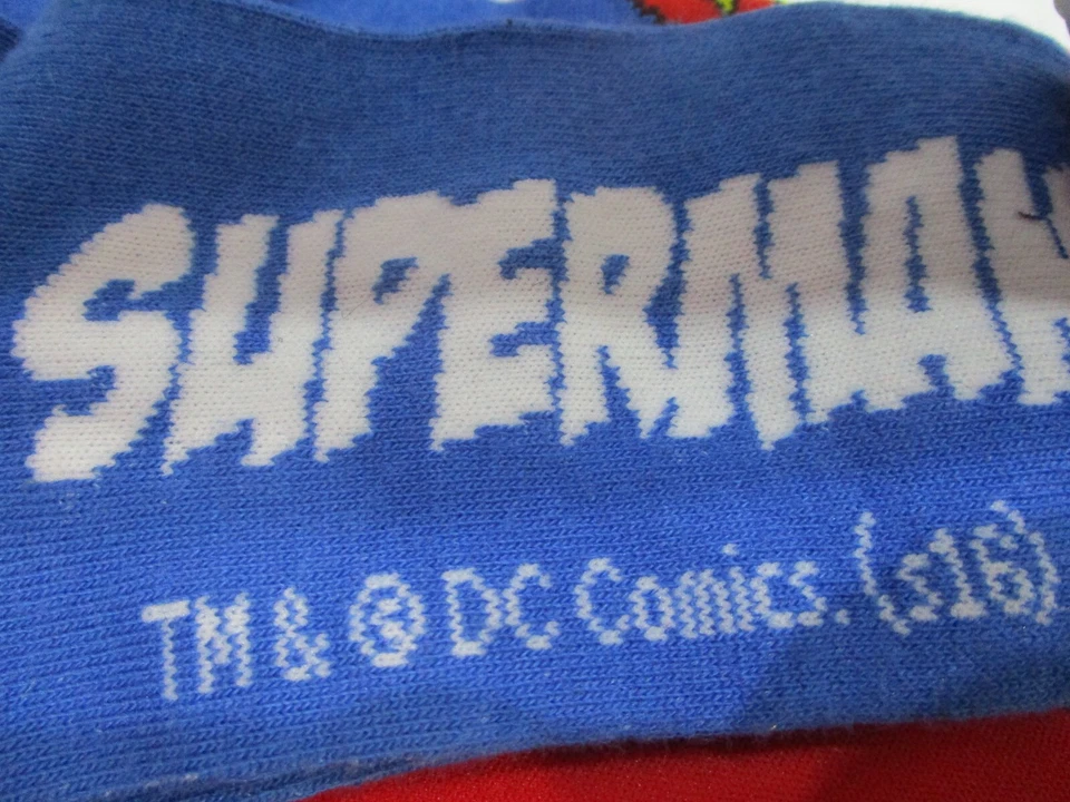 Superman Socks Mens 9-11 Blue Knee High Cape DC Comics Acrylic New Red - Image 4 of 4