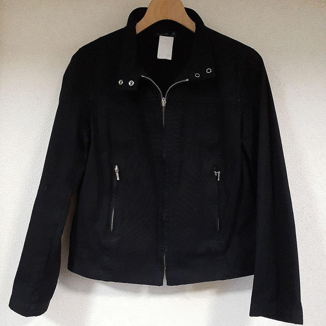agnes b jacket blouson rider jacket black cotton W47cm L50cm | eBay