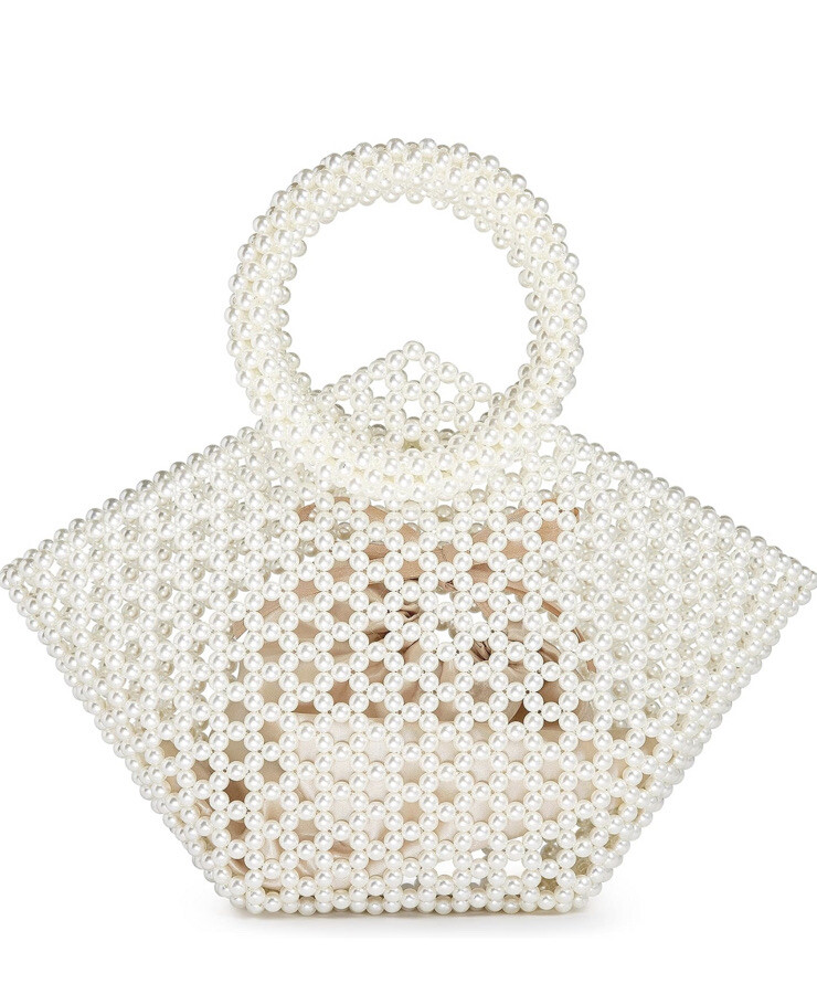 NWOT WOMEN PEARL  PURSE HANDBAG EVENING PARTY COSTUME BARBIE HIGH TEA CLUTCH
