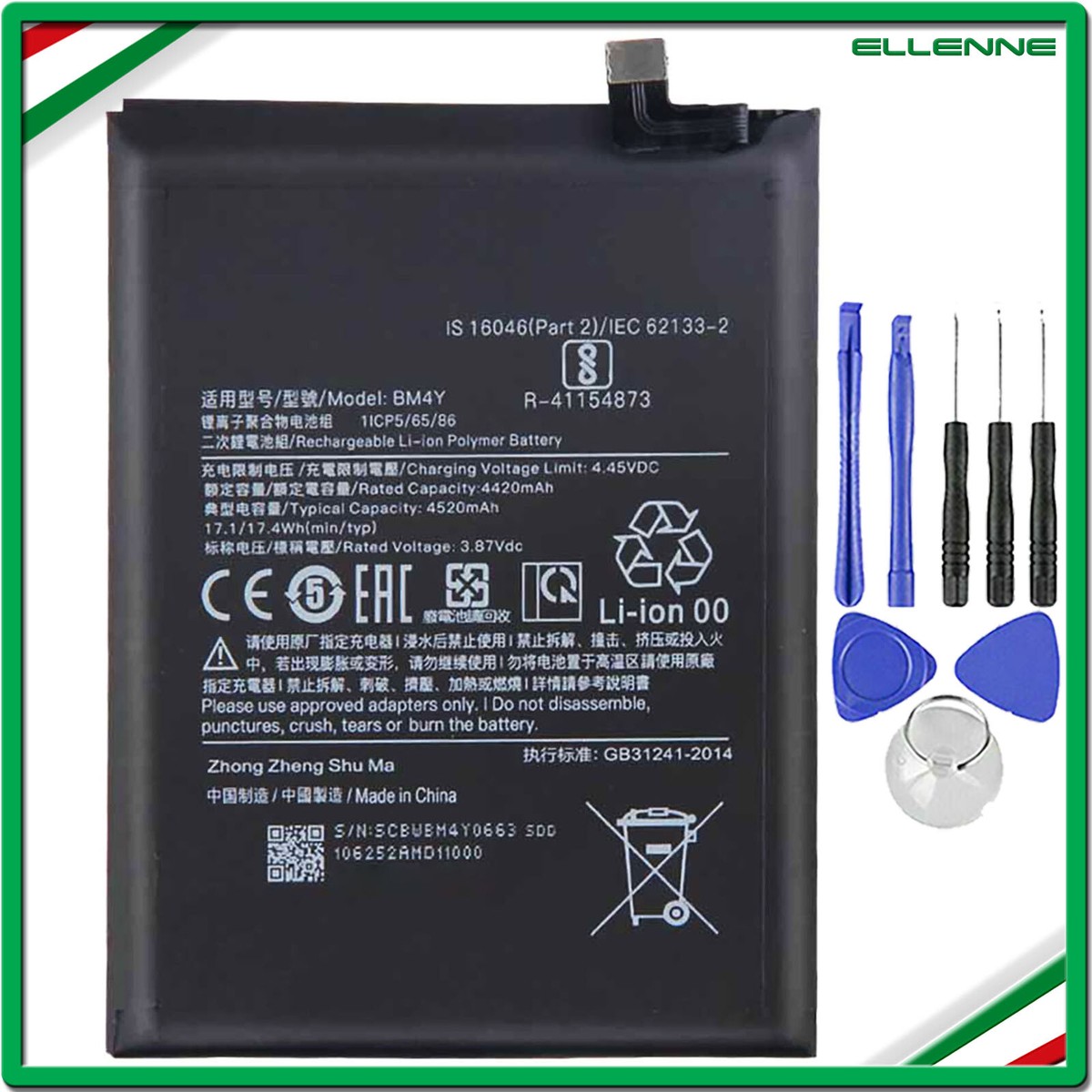 Batteria Ricambio Per Xiaomi Redmi K40 / Poco F3 - 4520mAh Con Kit Strumenti E Adesivi - Foto 8