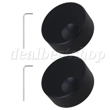 2x Black Aluminum Alloy Potentiometer Knob for Volume Control 0.23 inch
