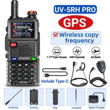 BAOFENG 5RH PRO GPS 10W WALKIE TALKIE MULTI BAND RECHARGEABLE TWO WAY RADIO MIC