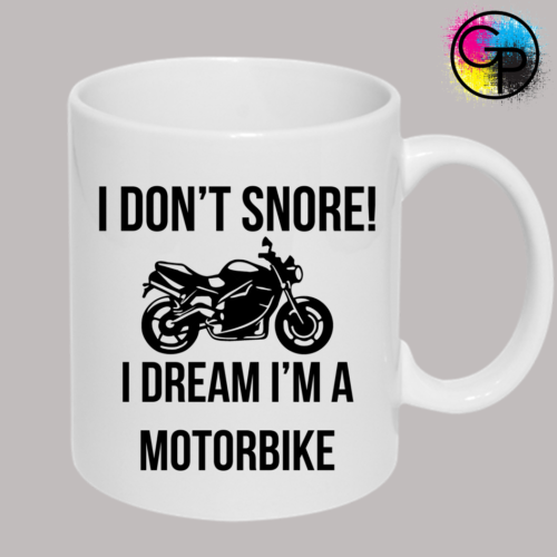I DON'T SNORE MOTORBIKE FUNNY MUG RUDE HUMOUR JOKE PRESENT NOVELTY GIFT CUP - Photo 1 sur 1