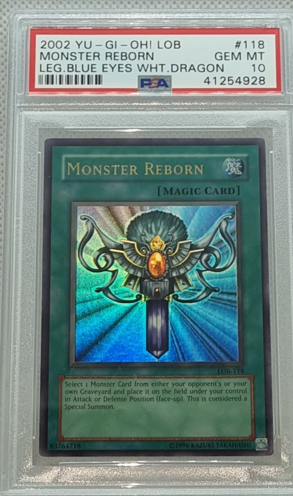 YUGIOH MONSTER REBORN LOB118 UNLIMITED PSA 10 eBay
