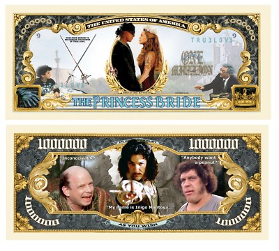 Pack of 50 Princess Bride Million Dollar Bill True Love, As