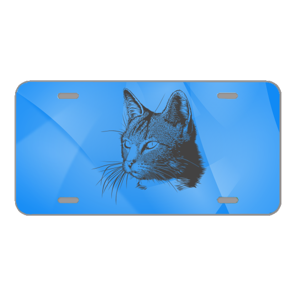 Custom Novelty License Plate With Beautiful Sketch Of Cat Design Add