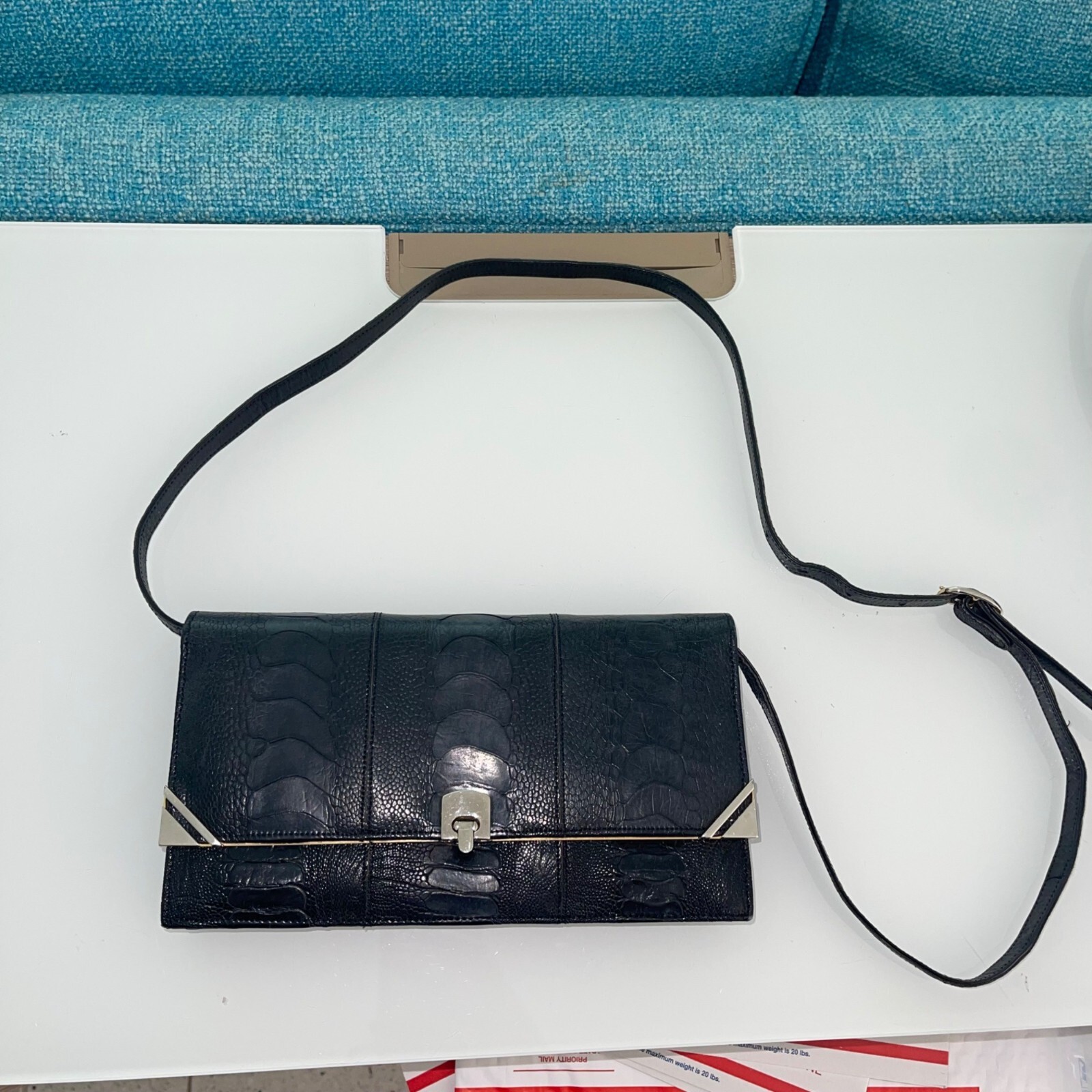 Bushman Gift Shop Shoulder Bag Cape Town Vintage Clutch Black Exotic