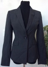 NWT Ann Taylor Women's Grey Polyester Blend Blazer Jacket Size 2 MSRP 129.99