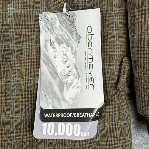 Obermeyer Ski Teton Jacket Plaid Green Nature Valley Logo Waterproof Mens XS image 3