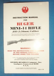 RUGER MINI-14 INSTRUCTION MANUAL Dtd. 1-78 C229E