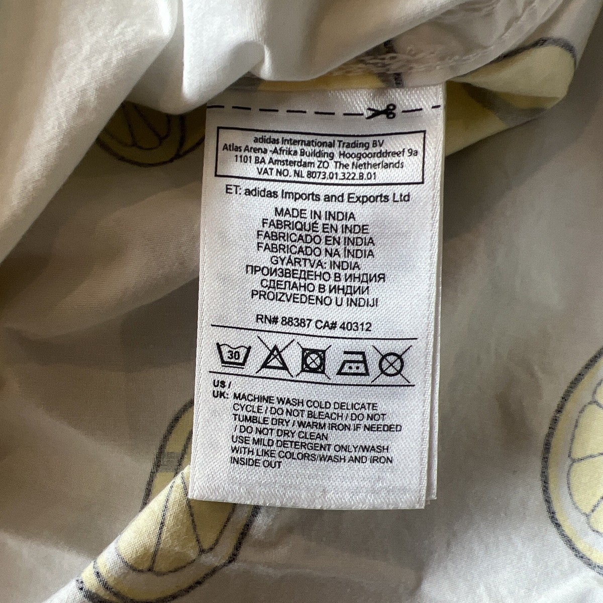 ADIDAS Ballsmon Short Sleeve Shirt White/Yellow Large ADIDAS Ballsmon Short Sleeve Shirt White/Yellow Large