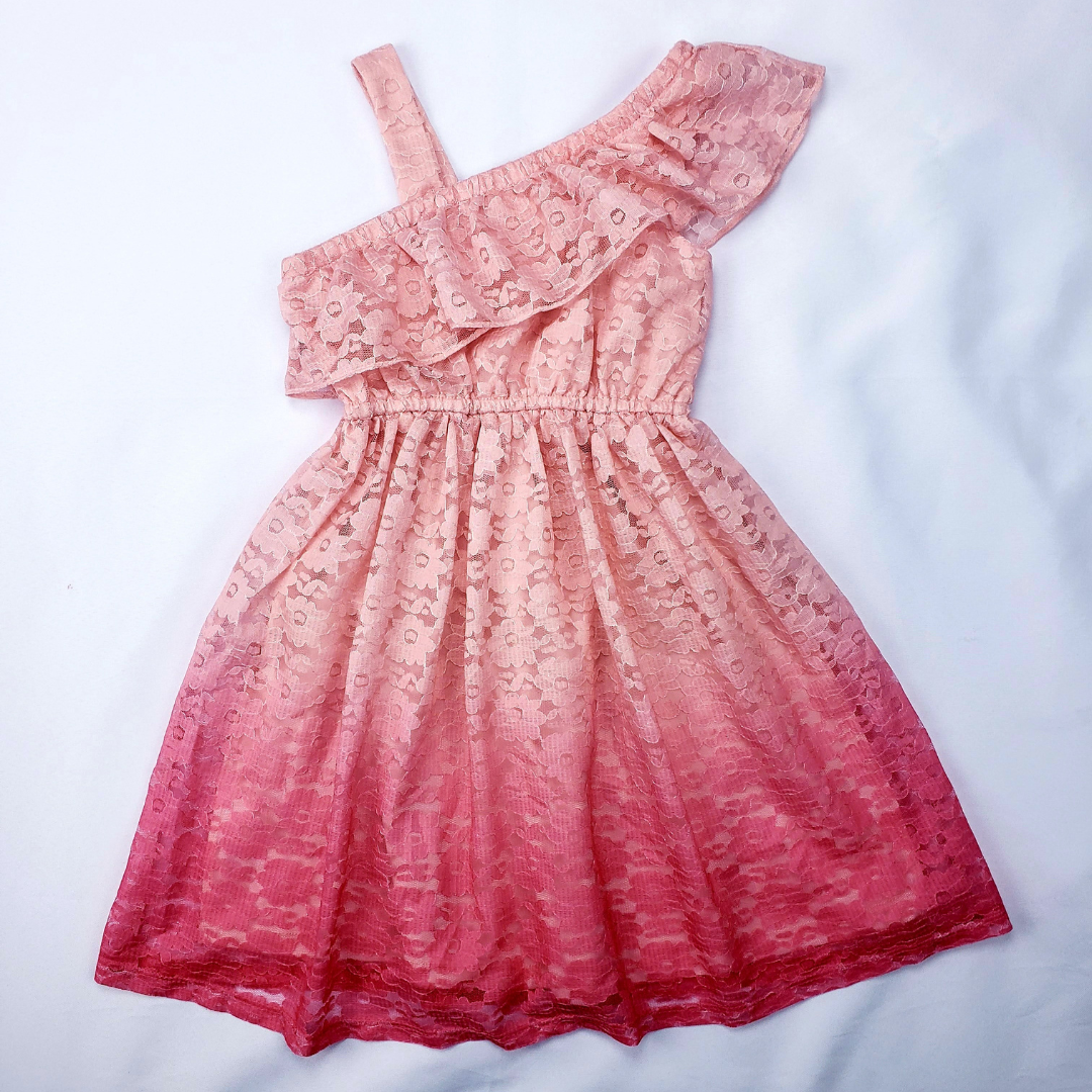chinese dress ladies Marlee Asymmetrical Slinky Maxi Dress / Ombre Pink | Meshki main image 1