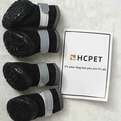 Dog Boot Shoes Size Small-Medium Zip Hook & Loop HC Pet Gray Black