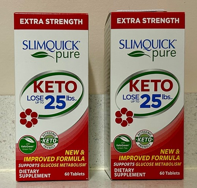 #ad 2 SlimQuick Pure KETO Extra Strength Tablets 60 120 Count. Exp 11 2027 $97.97