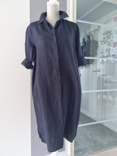 Neues Penn&Ink Gr 38 (40) dunkelblaues Leinenkleid Hemdblusenkleid 1 x getr