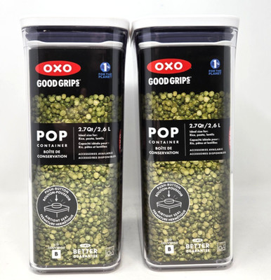 OXO GOOD GRIPS 2.7 Qt Pop Food Storage Clear Container, (Set of 2) 