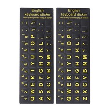 2 Pcs English Alphabet Practice Stickers Computer Keyboard Replacement