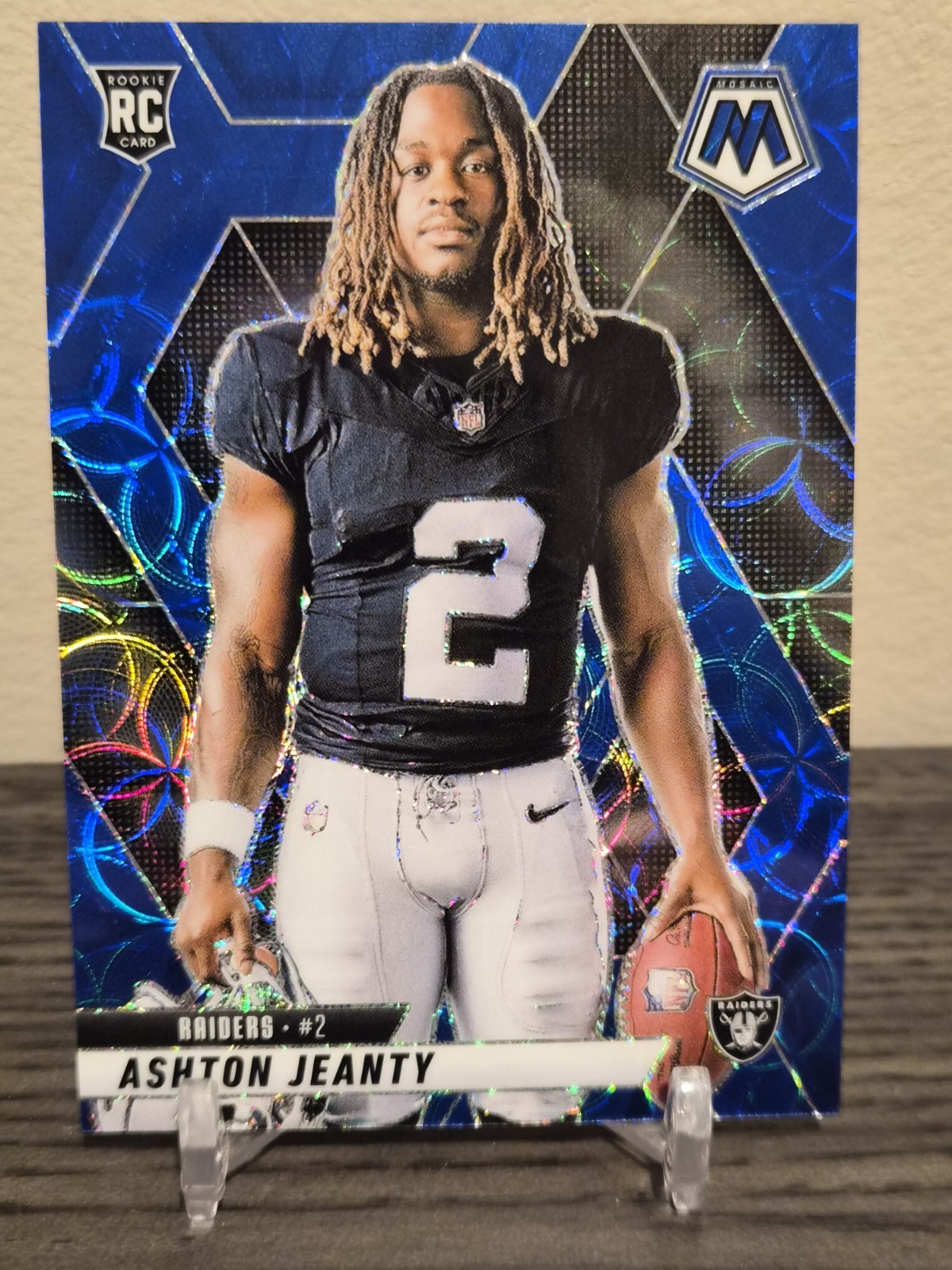 2025 Panini Mosaic Ashton Jeanty Blue Scope Prizm Rookie RC #287- Raiders