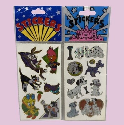 Disney 101 Dalmatians & Looney Tunes 90s Sticker Pack Prismatic Lot Of 2
