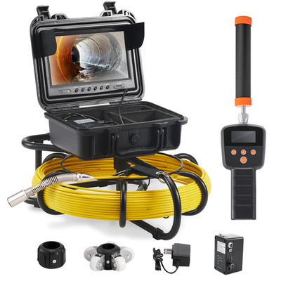 Sewer Camera with 512Hz Locator, 165 Ft/50 M, 9'' Pipeline Inspection Camera with