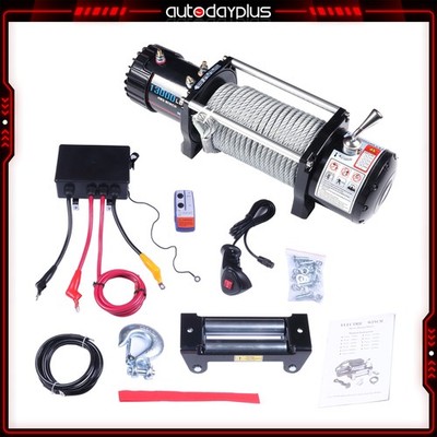 12V 13000LBS Off Road Electric Winch Steel Cable For Jeep Truck Towing Trailer