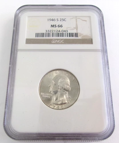 1946 S Washington Silver Quarter NGC MS 66