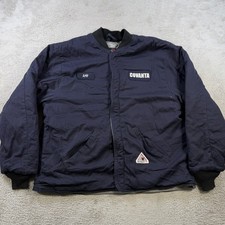 Bulwark FR Jacket Mens XL Navy Snap Flame Resistant Workwear Quilted Bomber