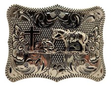 Mexican Oracion Charro Praying Cowboy Belt Buckle Hebilla Vaquera Made In Mexico